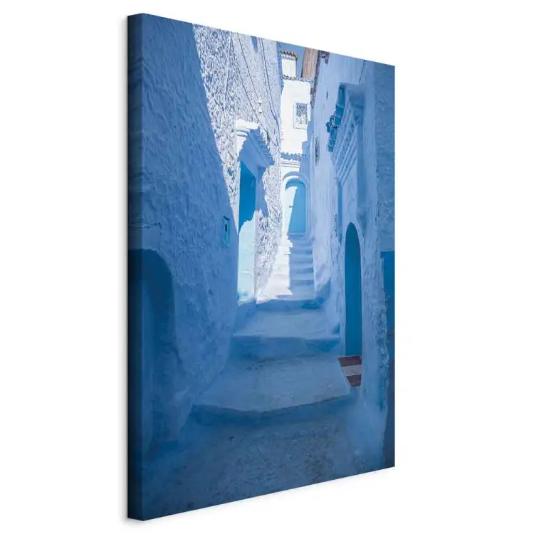 Architecture of Blue Vertical - Arab stairs in Morocco