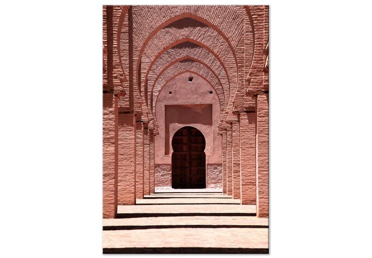 Canvas Print Pink Arcades (1-piece) Vertical - architecture of the Arab city