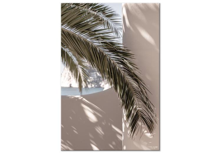 Canvas Print Terrace with a View (1-piece) Vertical - palm tree leaf in Morocco