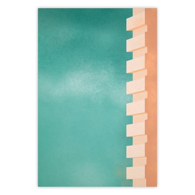 Poster Northern Balconies - architecture of a pastel-colored wall against a bright sky