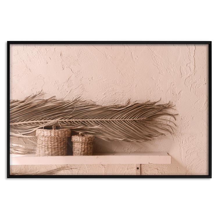 Poster Moroccan Composition - palm leaf and baskets covering the wall