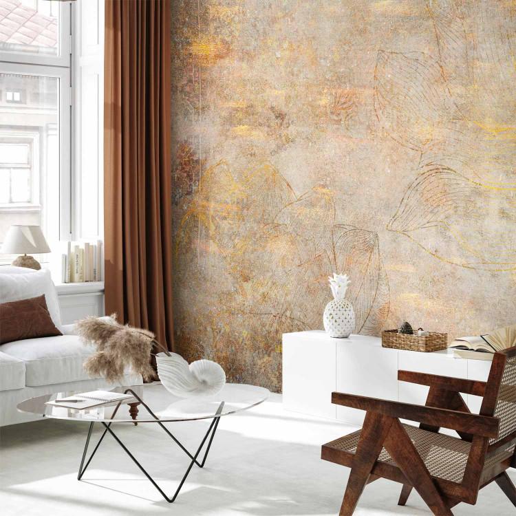 Wall Mural Organic Etude - Brown Linear Composition