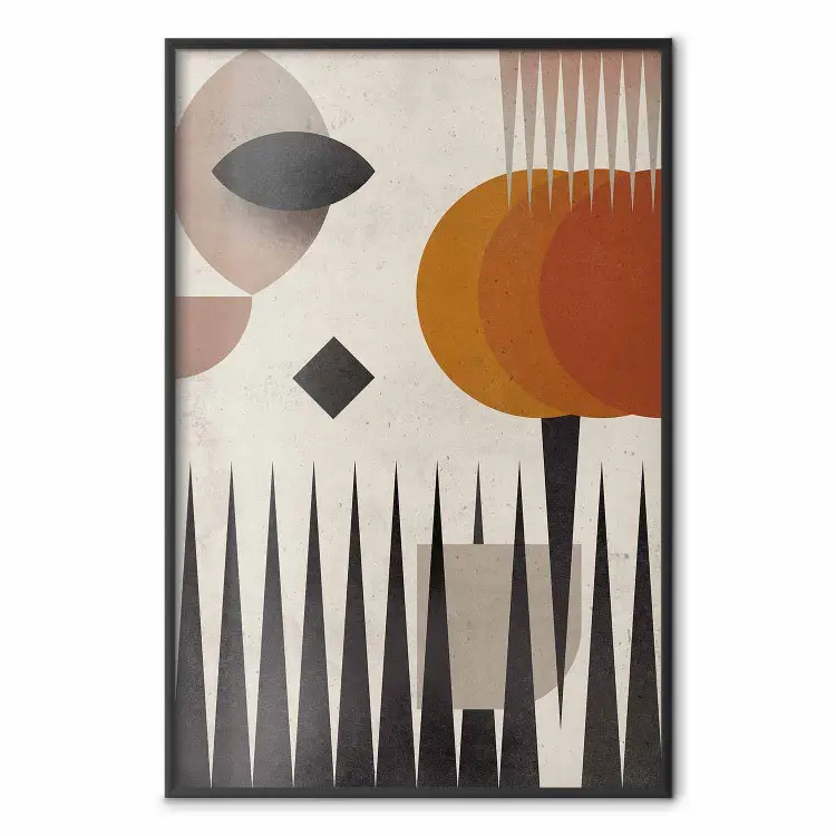 Sun Behind Mountains - colorful geometric figures in an abstract style