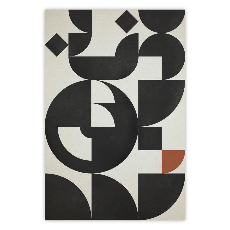 Poster Great Waves - abstract composition of black geometric figures