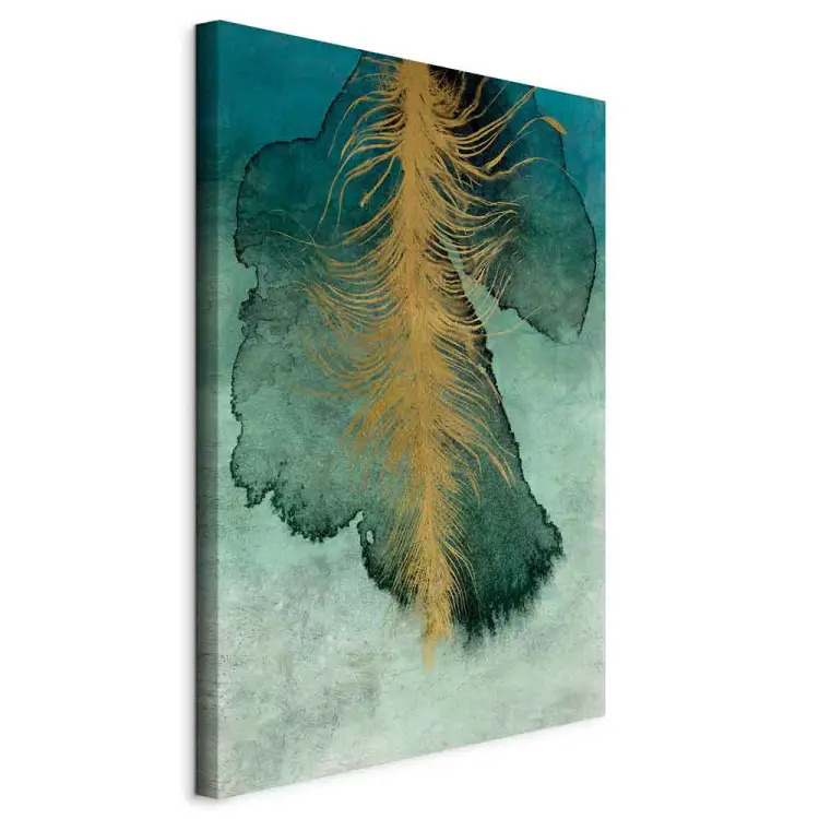 Celestial Composition Vertical - abstract leaf and feather