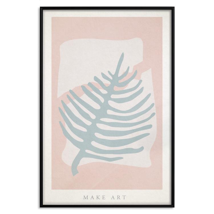 Poster Creating Art - pastel-colored leaf in an abstract motif