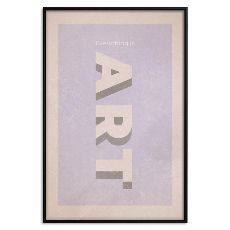 Poster Everything is Art - English text on a pastel-colored background