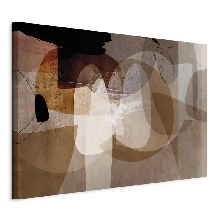 Amber and beige - Abstraction of oval shapes in warm colors