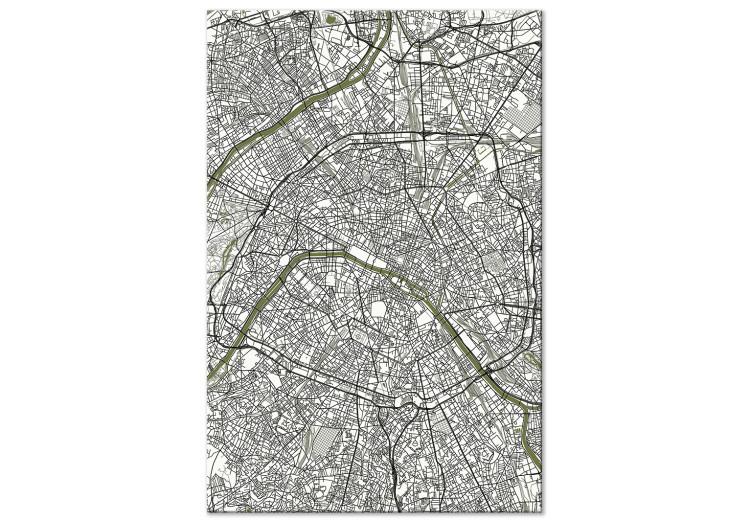 Canvas Print Paris Arterie - French capital center plan with Seine selection