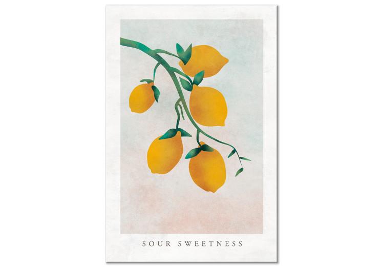 Canvas Print Citrus - drawing image of a branch of a lemon tree