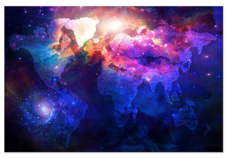 Canvas Print World in Nebulae - an irregular world map in cosmos colors
