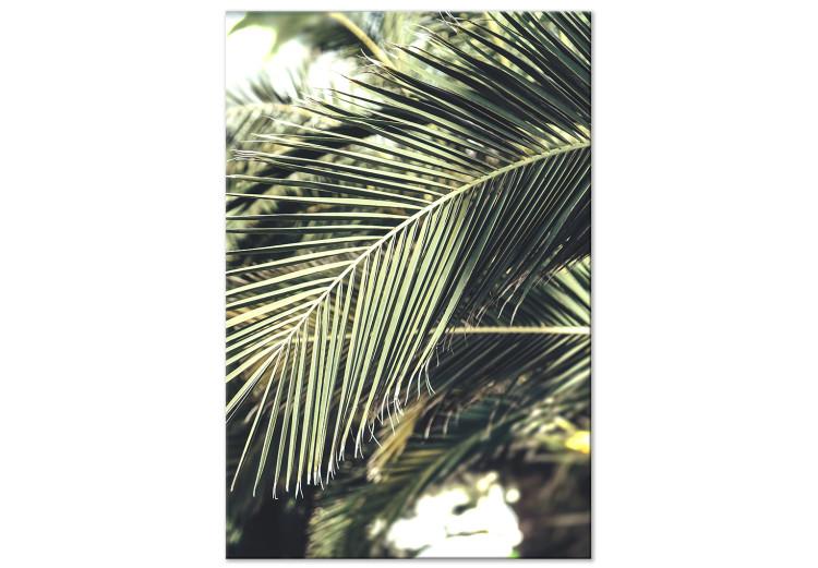 Canvas Print Green Queen (1-piece) Vertical - exotic palm leaf landscape