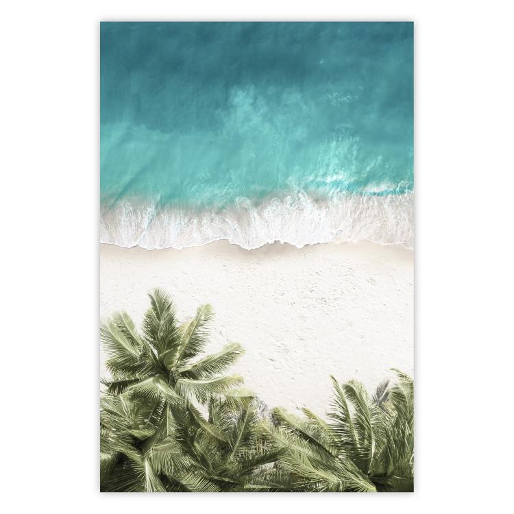 Poster Turquoise Expansion - tropical beach and plant landscape against sea