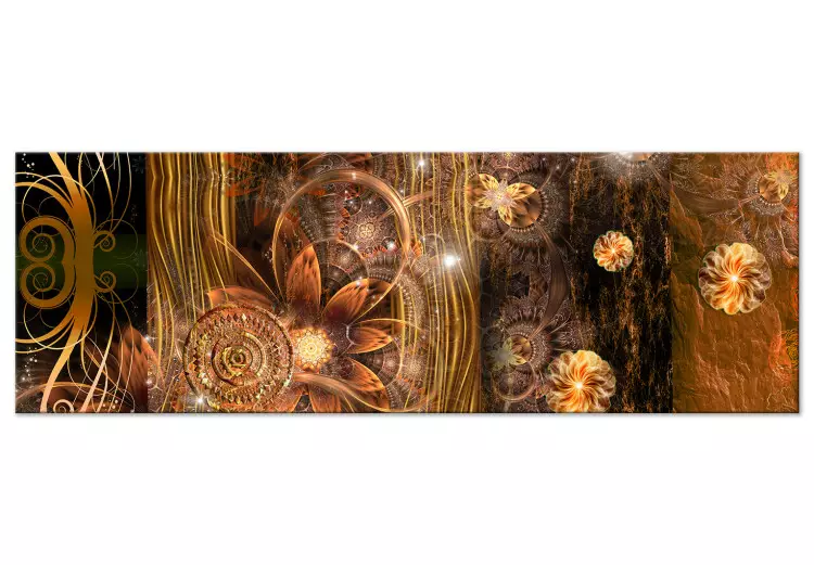 Canvas Print Miracle (1-piece) Narrow - first variant - golden flower abstraction