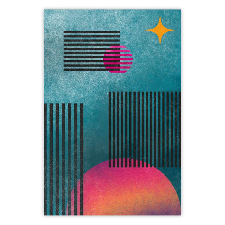 Poster Solar Gleams - abstract geometric patterns against a cosmic background
