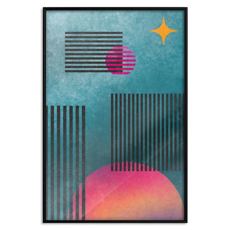 Poster Solar Gleams - abstract geometric patterns against a cosmic background