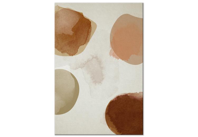 Canvas Print Watercolor - Abstraction with oval brown and beige spots
