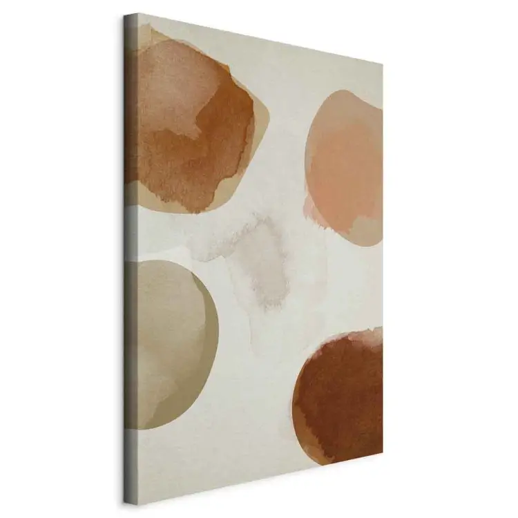 Watercolor - Abstraction with oval brown and beige spots