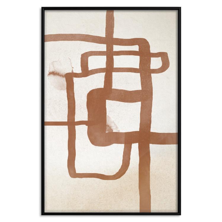 Poster Road to the East - artistic brown pattern in an abstract motif