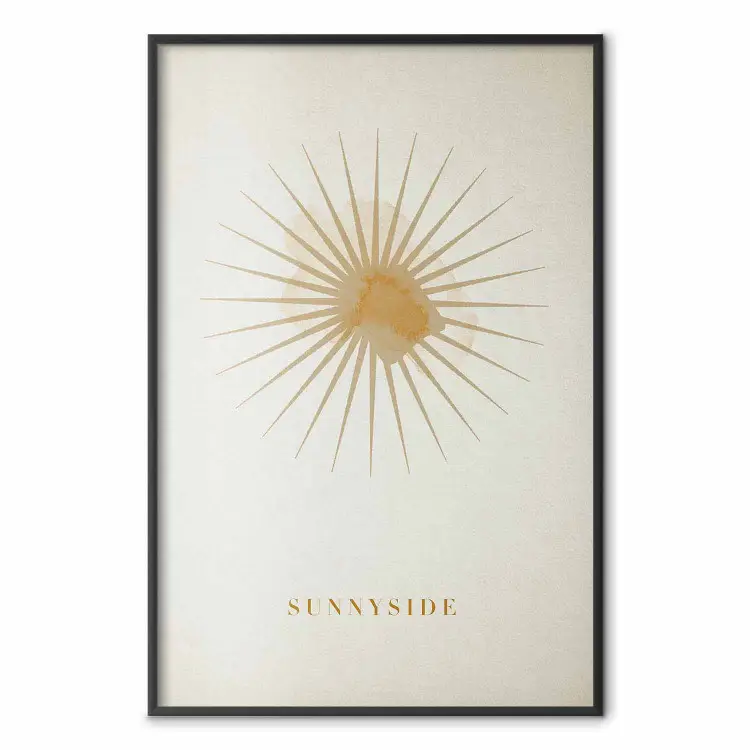 Sun at Zenith - English texts and abstract yellow figure