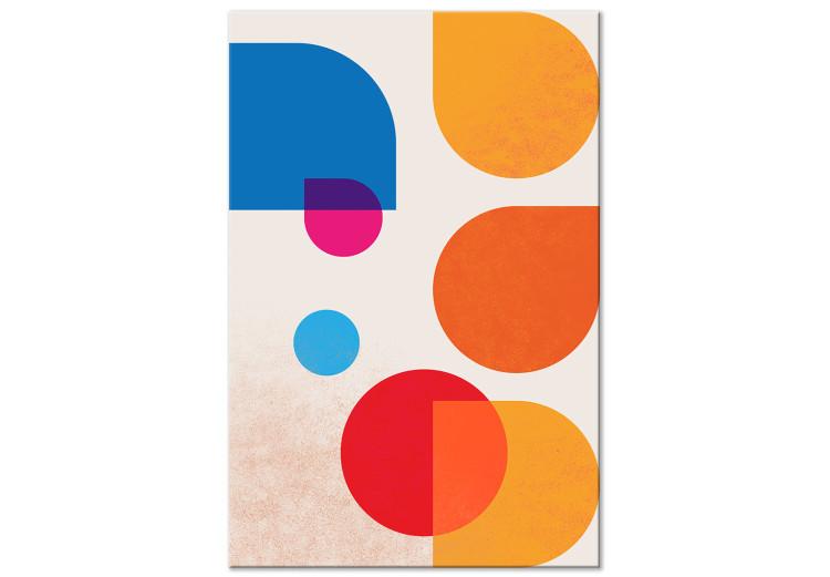 Canvas Print Colorful, Geometric Figures - Abstract theme on a beige background