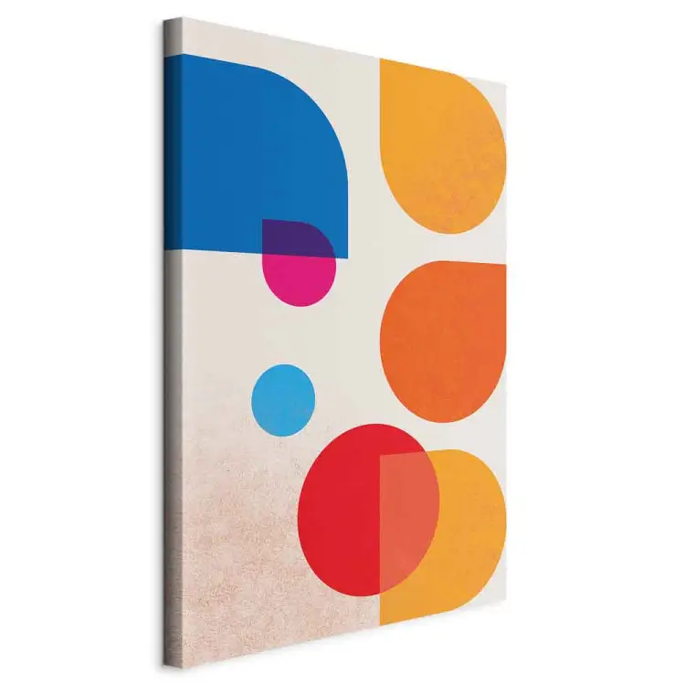 Colorful, Geometric Figures - Abstract theme on a beige background