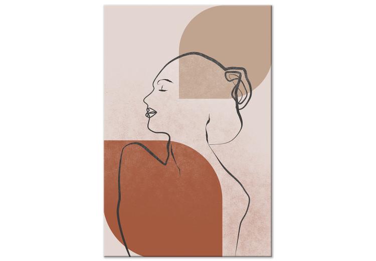 Canvas Print Linear feminine act - abstract, minimalist portrait