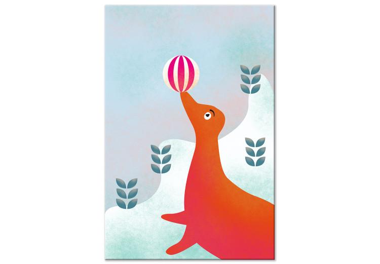 Canvas Print Seal with ball - Colorful graphics inspired by fairy tale
