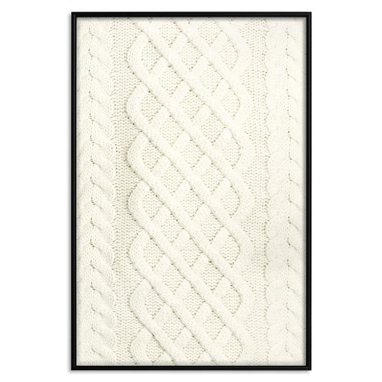 Poster Autumn Time - light composition of fabric with patterned ornaments