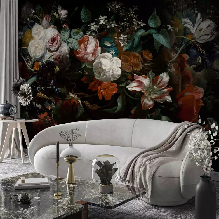 Blooming nature - floral composition with flowers in baroque style