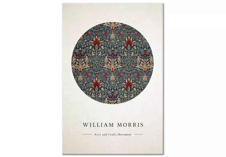 Canvas Print Drawing William Morrisa - abstract ornament with English inscription