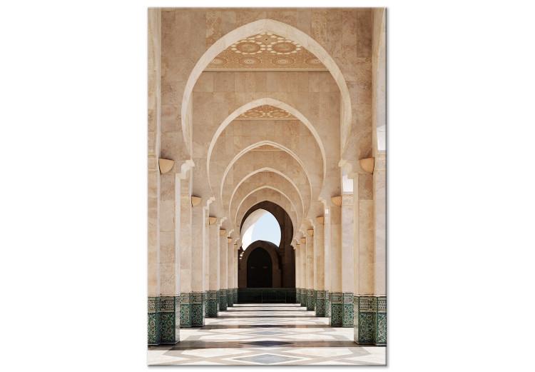 Canvas Print Entrance to the Mosque in Casablanca - photo architecture in Morocco
