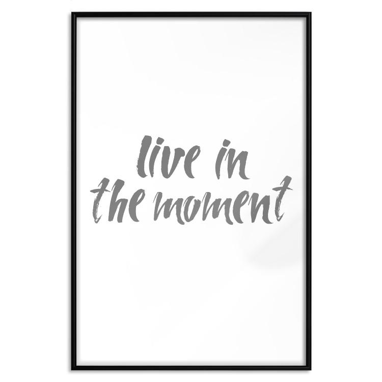 Poster Live In the Moment - gray English text on a white background