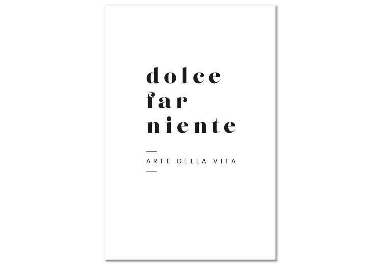 Canvas Print Dolee Far Nonte Quote - black text in Italian on a white background