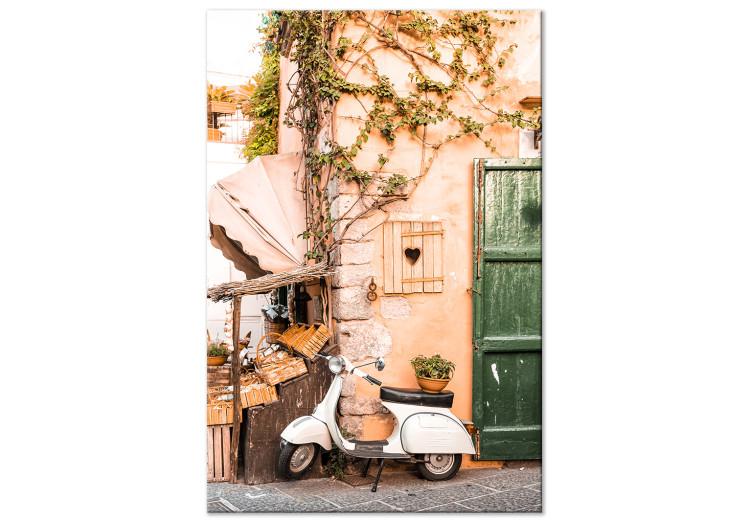 Canvas Print Italian Afternoon (1-piece) Vertical - motorcycle landscape on the street