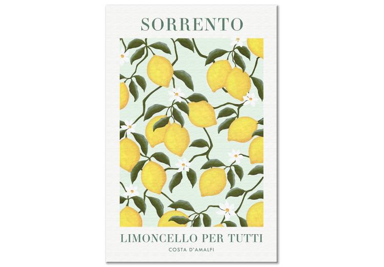 Canvas Print Lemon Sorrento (1-piece) Vertical - lemon landscape in boho style