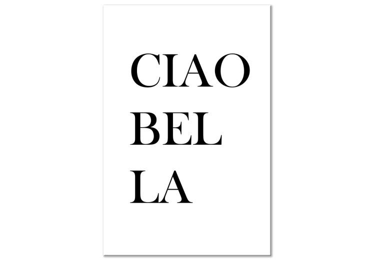 Canvas Print Italian text Hi beauty - black and white, typographic composition