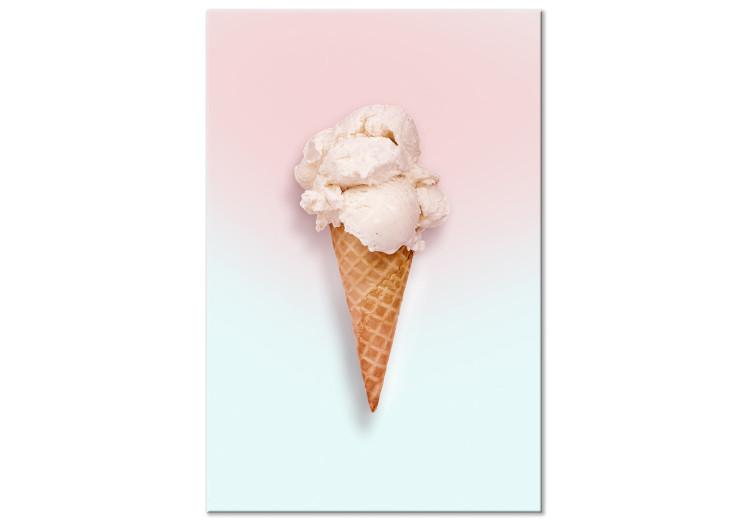 Canvas Print Ice cream in Wafer - Pastel Boho style composition