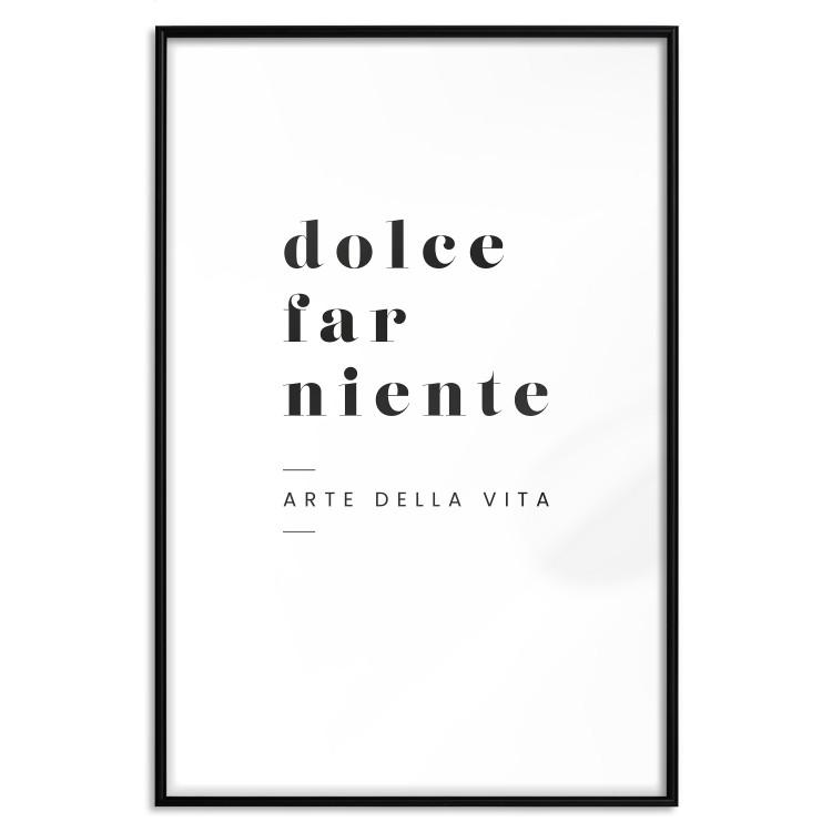 Poster Dolce far niente - black and white simple composition with Italian text