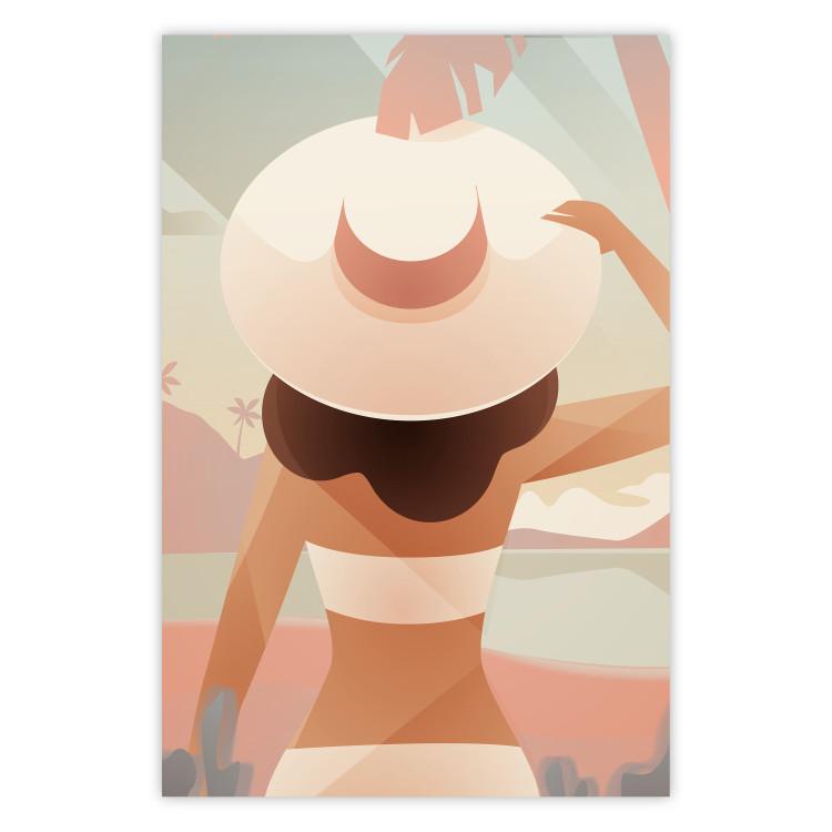 Poster Straight to the Sun - warm composition with a woman in the middle of summer