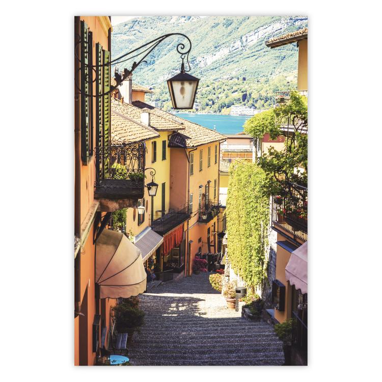 Poster Sunny Waterfront - warm landscape of Italian architecture