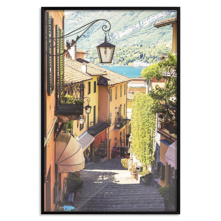 Poster Sunny Waterfront - warm landscape of Italian architecture
