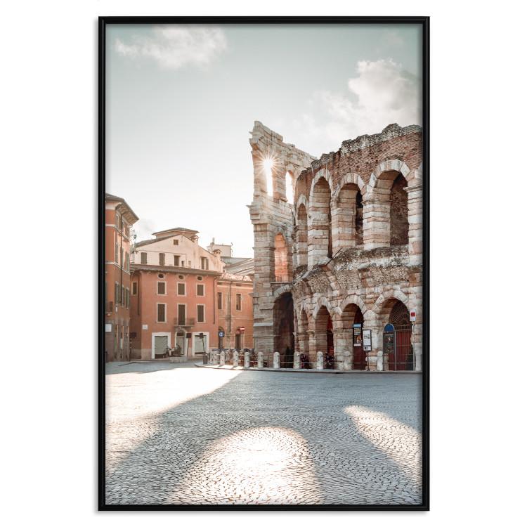 Poster Colosseum Ruins - sunny landscape of historic Italian architecture
