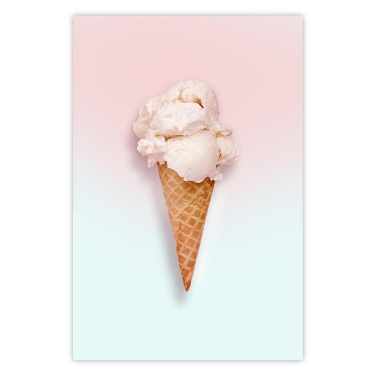 Poster Sweet Treats - summer composition with ice cream cone on a colorful background
