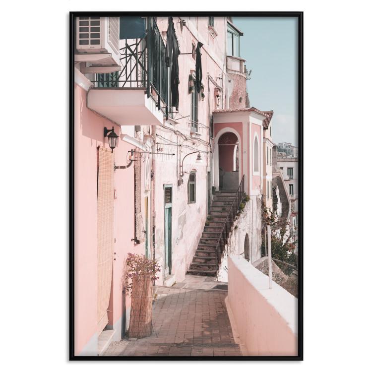 Poster House in Amalfi - warm composition with pink Italian architecture