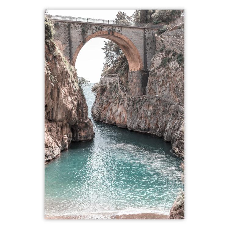Poster Bridge in Positano - summer landscape of Italian architecture among rocks