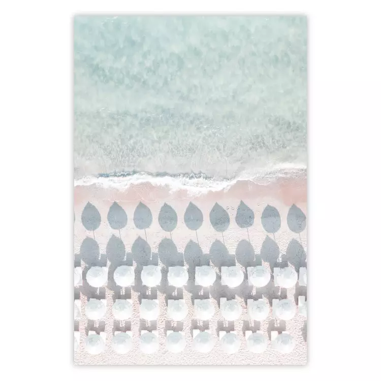 Poster Sardinia Beach - bird's eye view of the azure sea and beach umbrellas