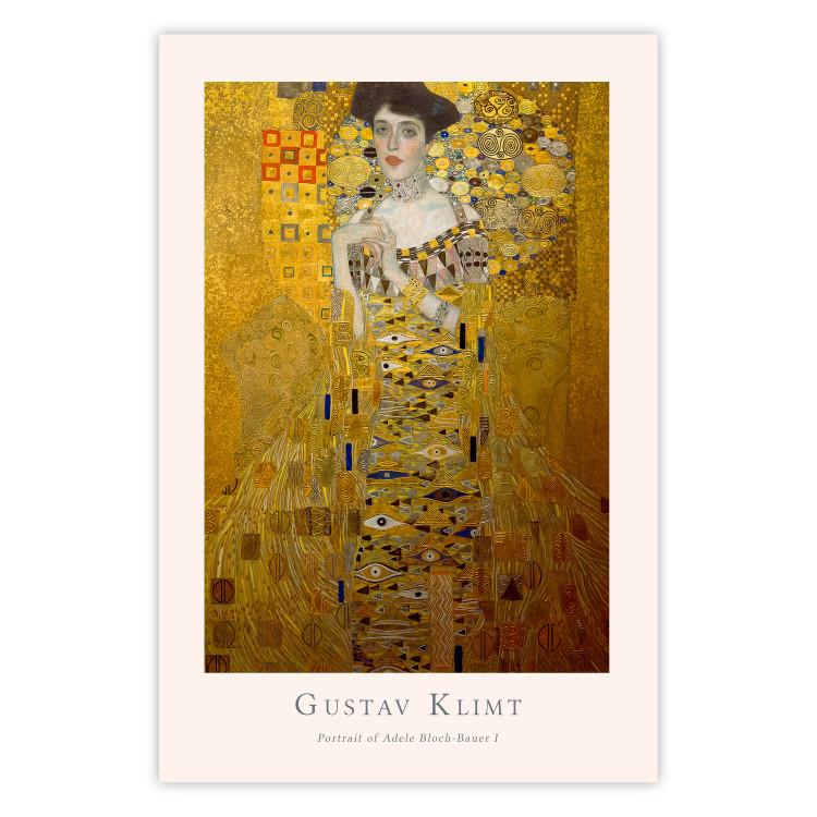 Poster Gustav Klimt - Portrait of Adele Bloch - portrait of a woman and inscriptions