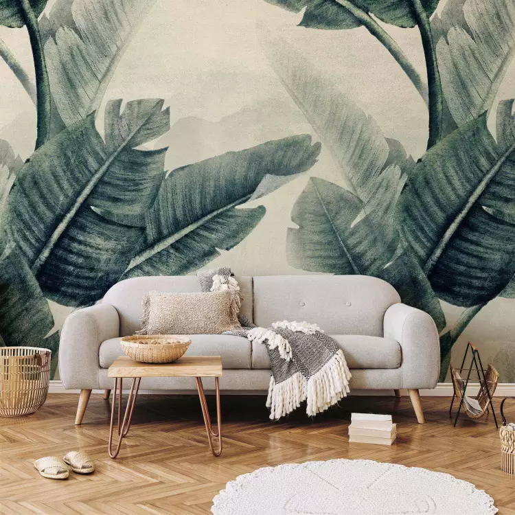 Abstract jungle nature - tropical motif with banana leaves