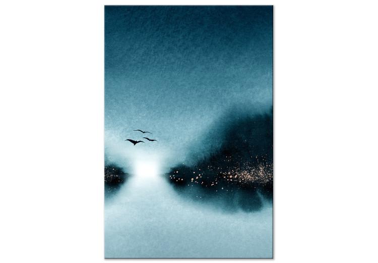 Canvas Print Three birds on the evening sky - landscape with dark clouds